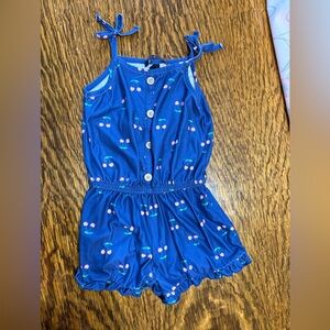 Derek Heart Kids Blue Cherry Print Kids Romper 5